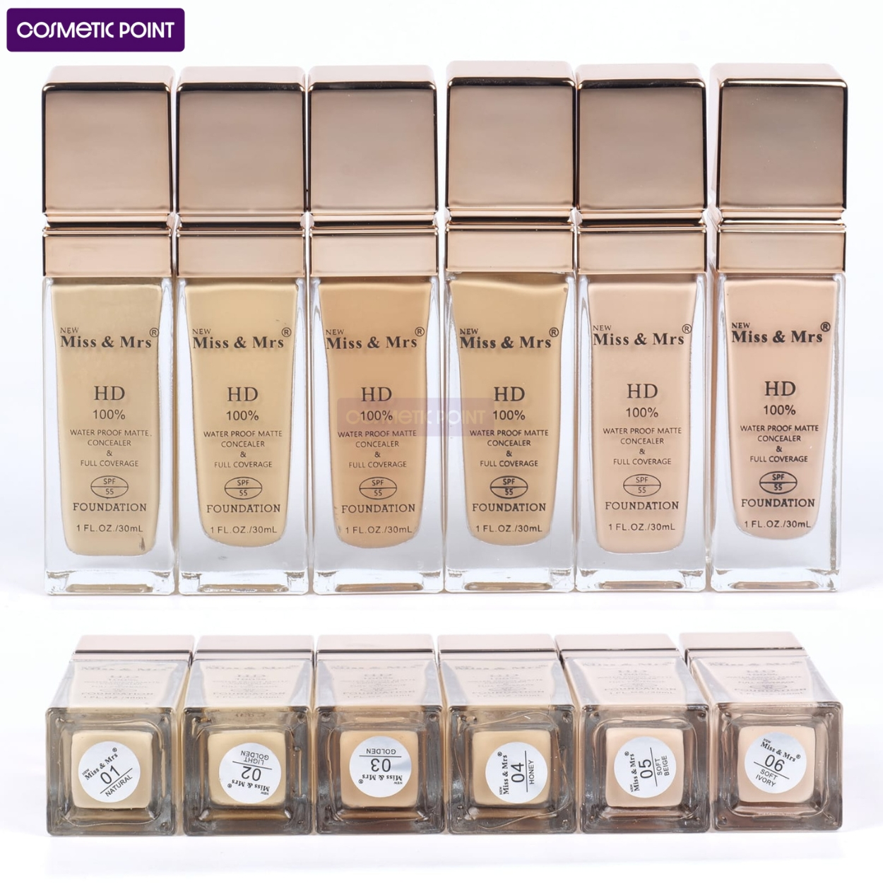 Miss & Mrs HD Waterproof Matte Full Coverage Foundation 30ml