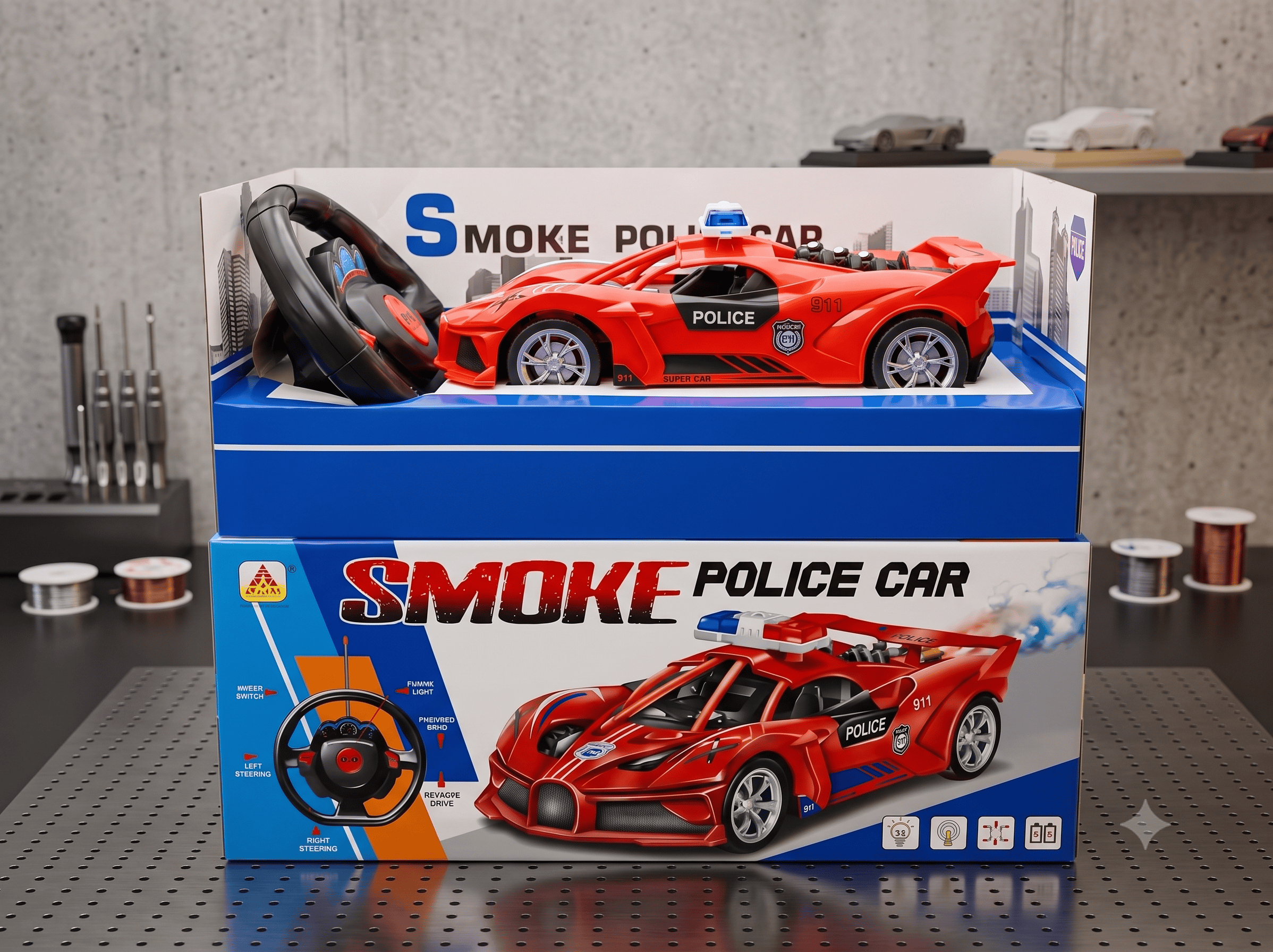 রিমোট কন্ট্রোল স্মোক পুলিশ কার (Remote Control Smoke Police Car)